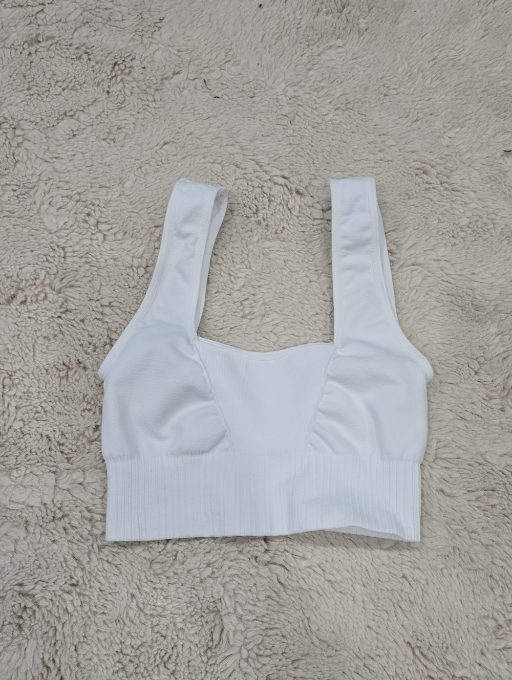 Free People White Seamless Ribbed Bralette Tank